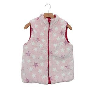 Epic Threads Girls Reversible Puffer Vest Size Large Pink Fleece Winter Warmer